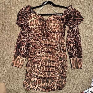 Leopard/Animal print body con Dress